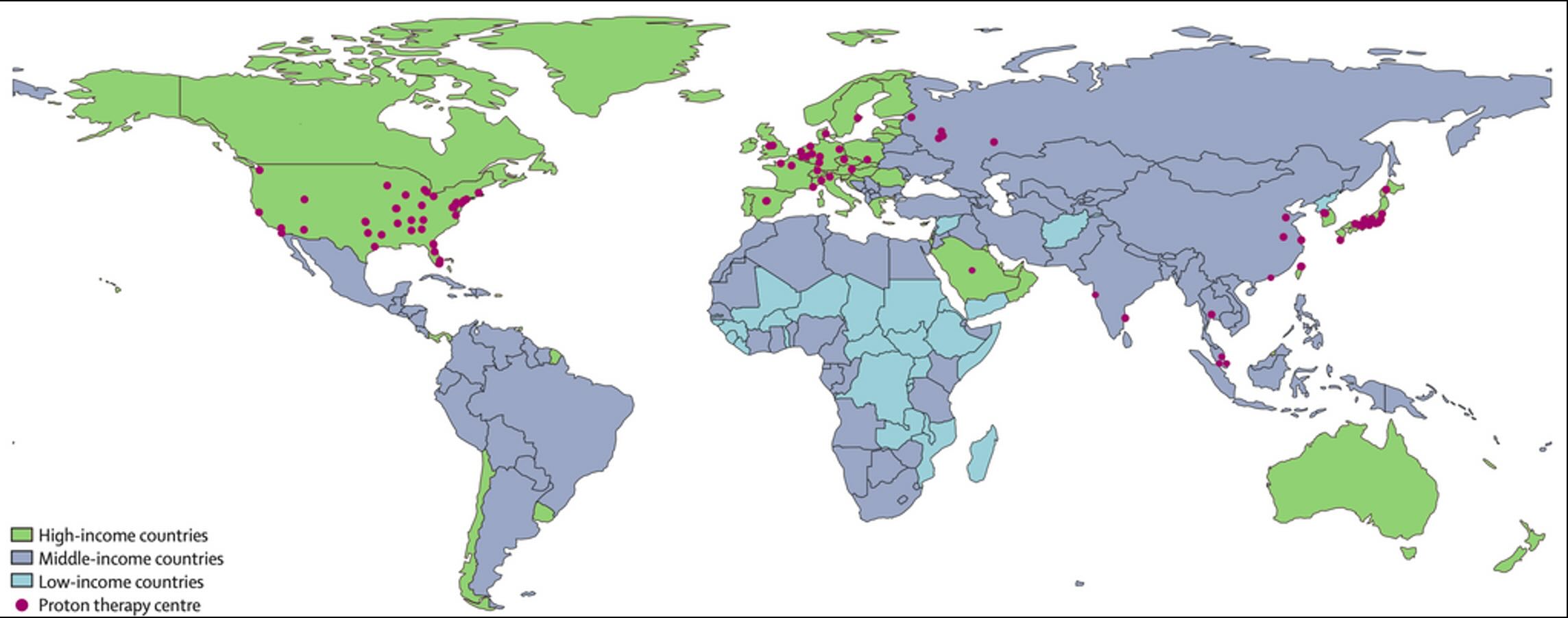 Map of proton centres